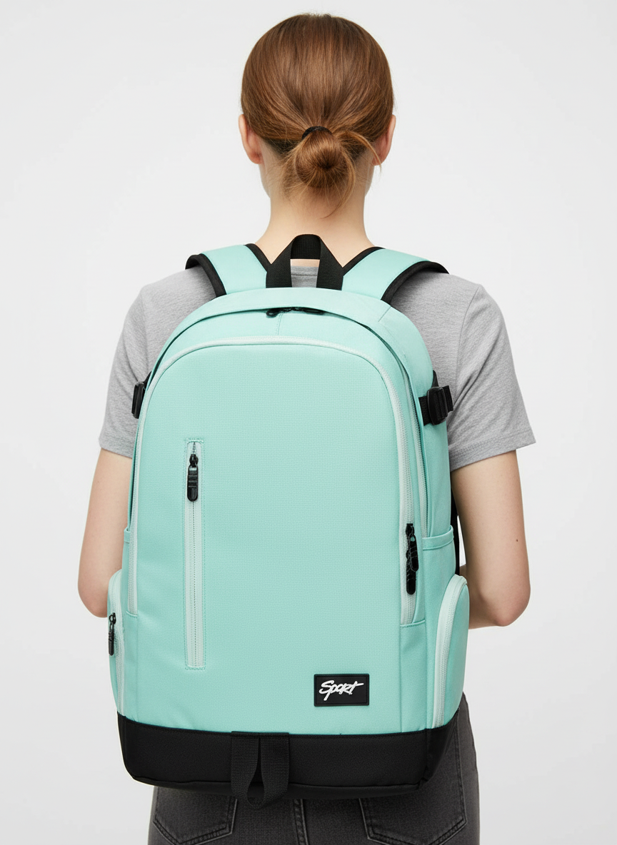 Trendig och modern slim ryggsäck i minimalistisk design, passar både män och kvinnor för vardag.