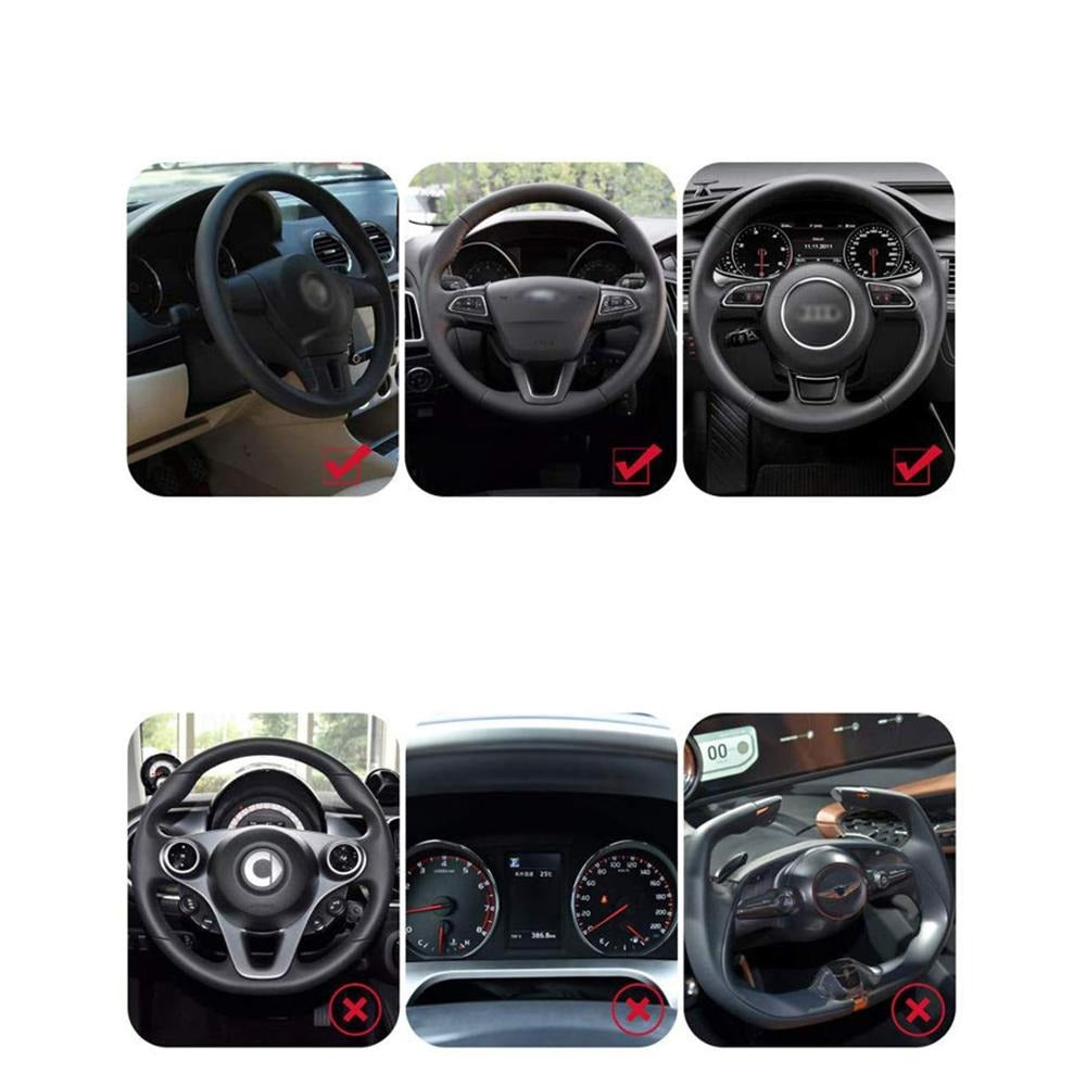 Universal mobilhållare fäst på en instrumentbräda, perfekt för navigering och handsfree-samtal i bilen.