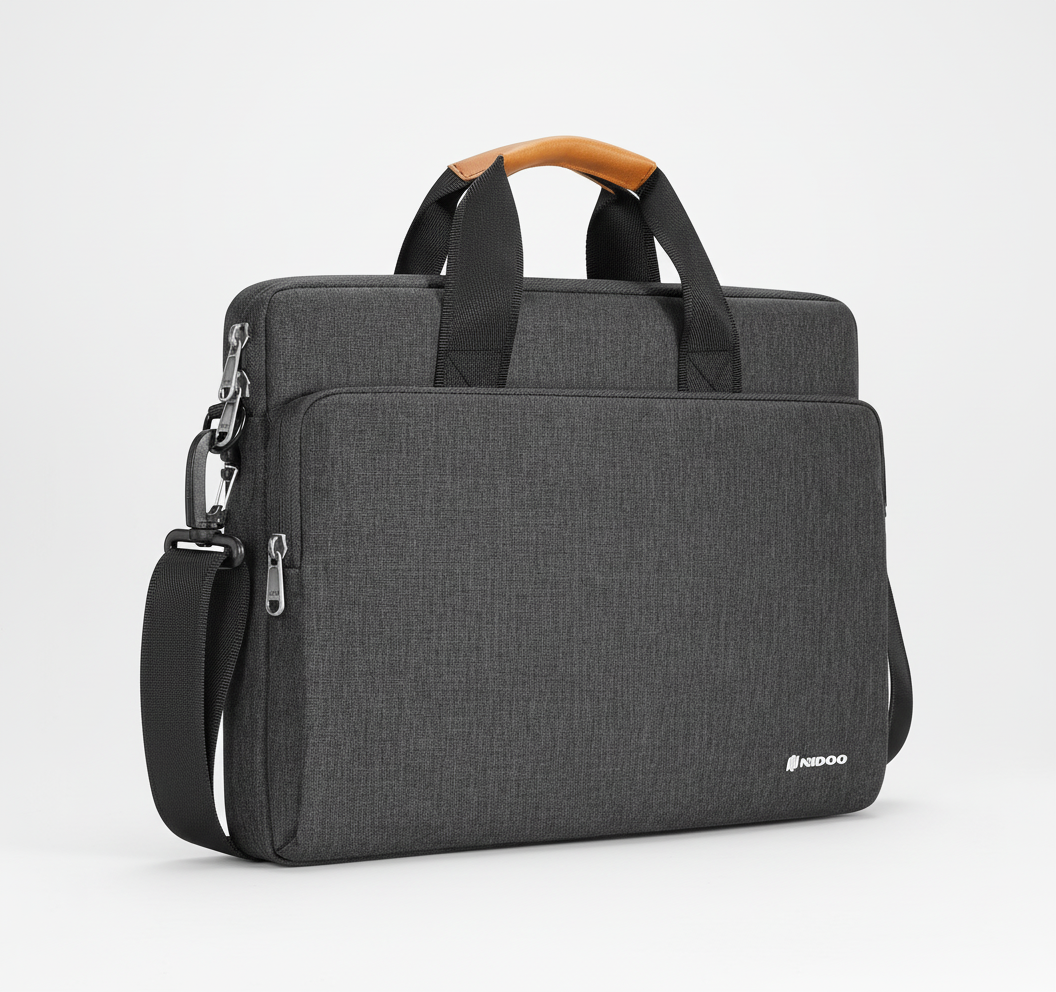 Ergonomisk jobbväska för bärbar dator och tillbehör, designad för komfort och säkert skydd under pendling.