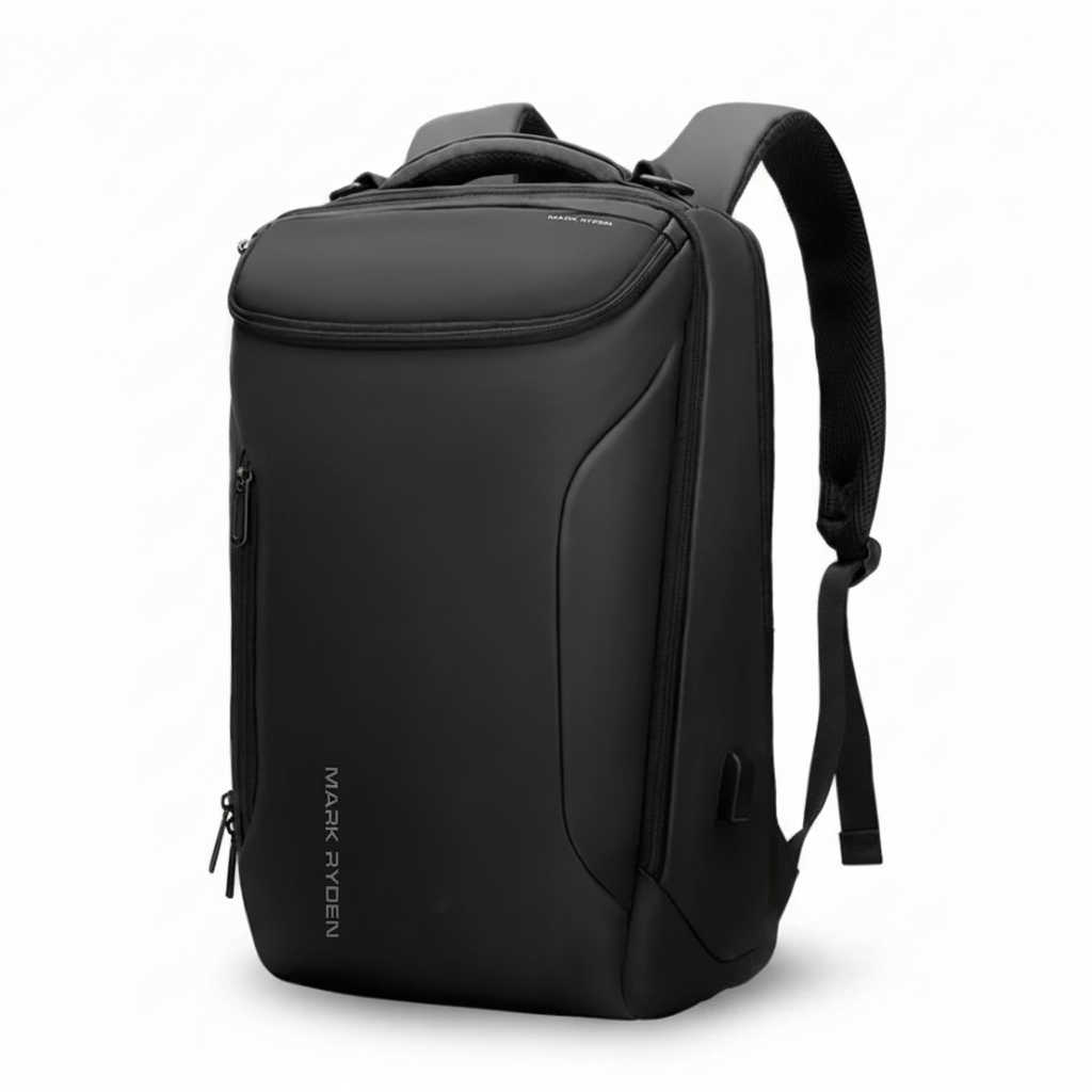 Multifunktionell businessryggsäck med organiserat laptopfack. Vattentålig design för arbete, resor och pendling.