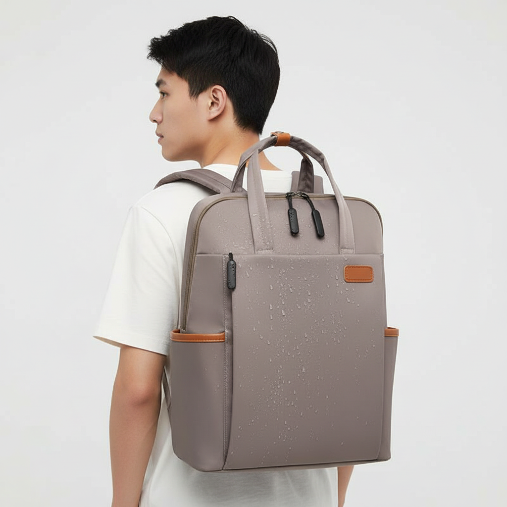 Vattentålig skolväska, reseryggsäck och arbetsväska. Stöldsäker unisex ryggsäck med laptopfack.