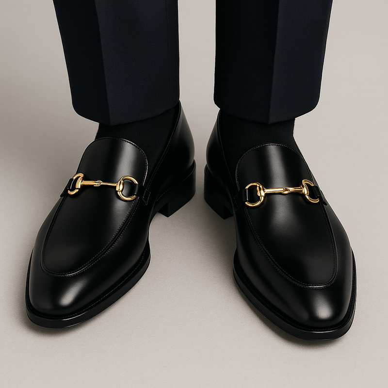 Klassiska svarta herr loafers i slip-on design. Eleganta och bekväma för en modern, tidlös stil.