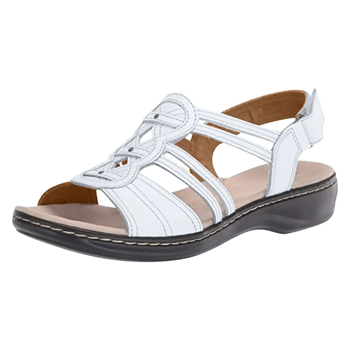 Flatsandaler för dam med ergonomisk sula och fotvalvsstöd för optimal gångkomfort