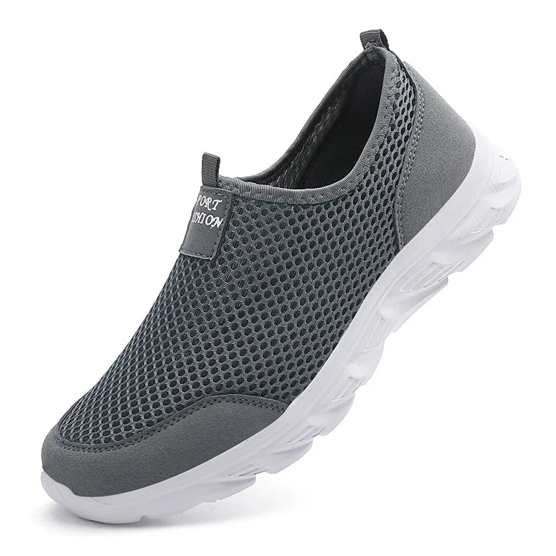 Bekväma herrs fritidsskor, slip-on modell i mesh med EVA-sula, idealiska sommar promenadskor.