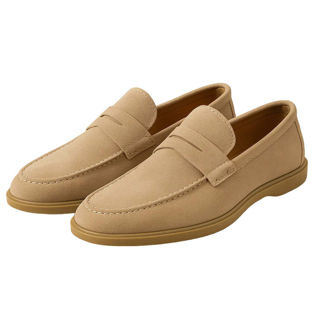 Svarta klassiska penny loafers för män. Stiliga slip-on herrskor, perfekta för formella tillfällen och smart casual.