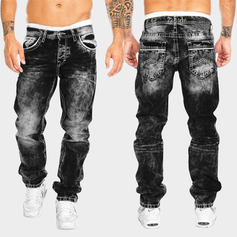 Blåa slim fit jeans herr, modern passform & urban stil. Snygga, bekväma vardagsjeans perfekta för herrmode.