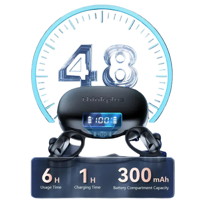 Kompakt laddningsfodral för trådlösa sporthörlurar med lång batteritid och praktisk LED-display, mobil tillbehör.