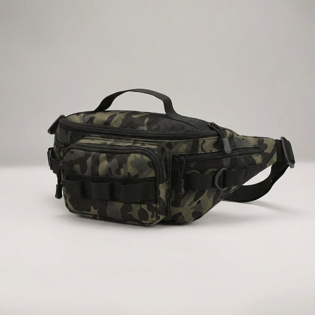 Unisex taktisk midjeväska med MOLLE-system. Perfekt för EDC, outdoor & organiserad förvaring.