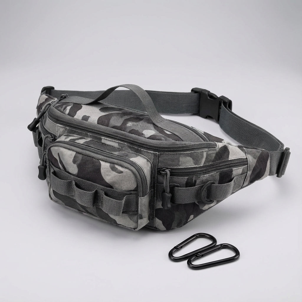 Unisex taktisk midjeväska i kamouflage design. Idealisk för outdoor, vandring och daglig användning.