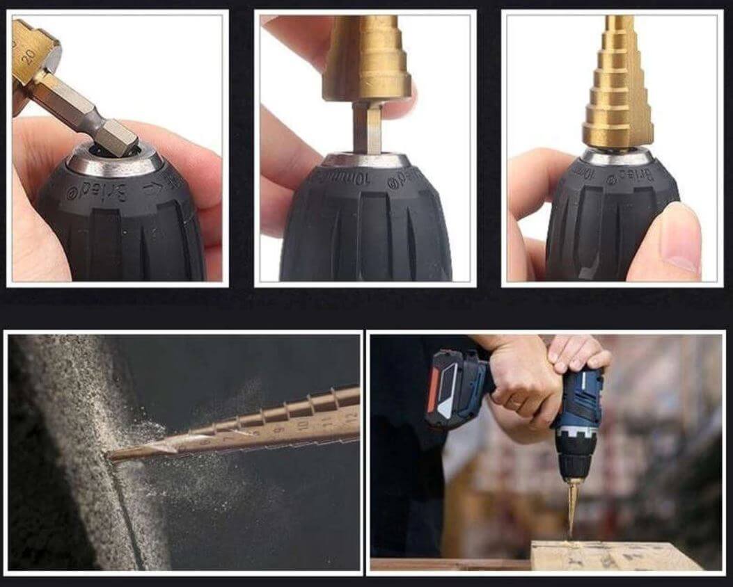 Professionella borrkronor för smidig borrning i metall, trä & plast. 3-delat universalset.
