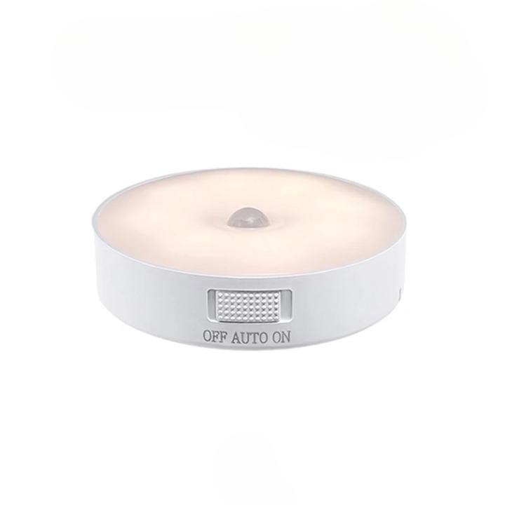 Trådlös LED-lampa med rörelsesensor, perfekt för inomhusbruk. Smart batteridriven belysning.