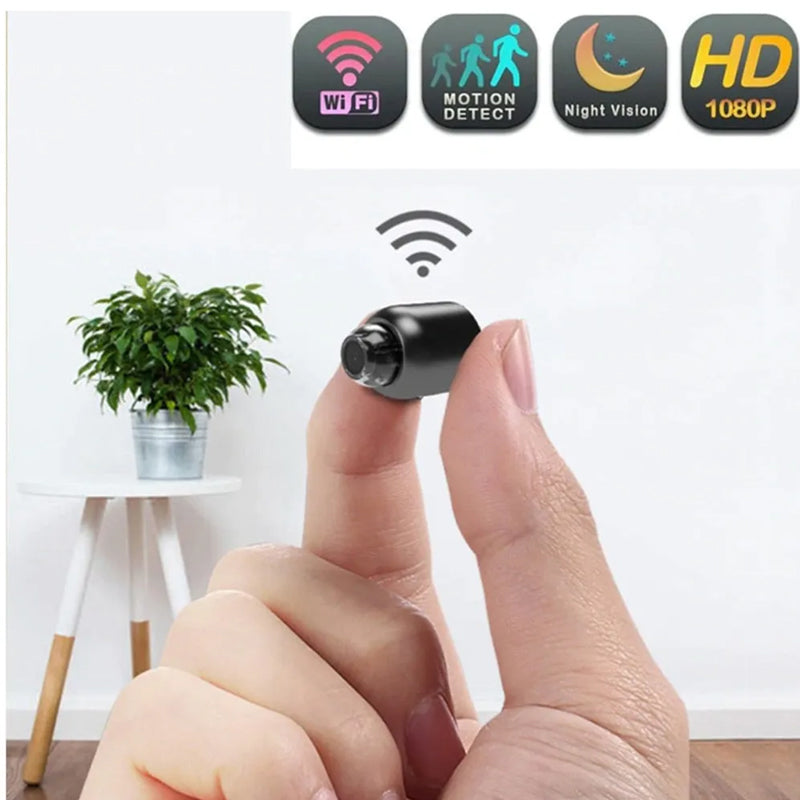 HD säkerhetskamera med trådlös WiFi, nattseende och rörelsedetektion för pålitlig inomhusövervakning.