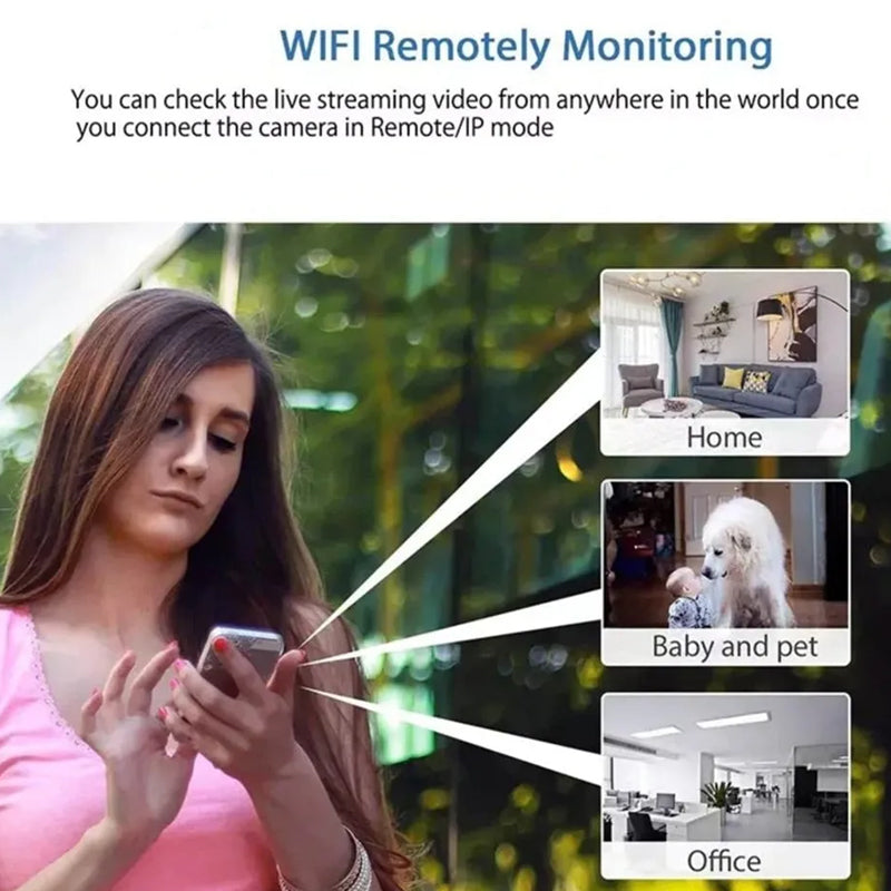 Kompakt HD inomhuskamera för trådlös övervakning via WiFi. Lätt att installera, med nattseende.