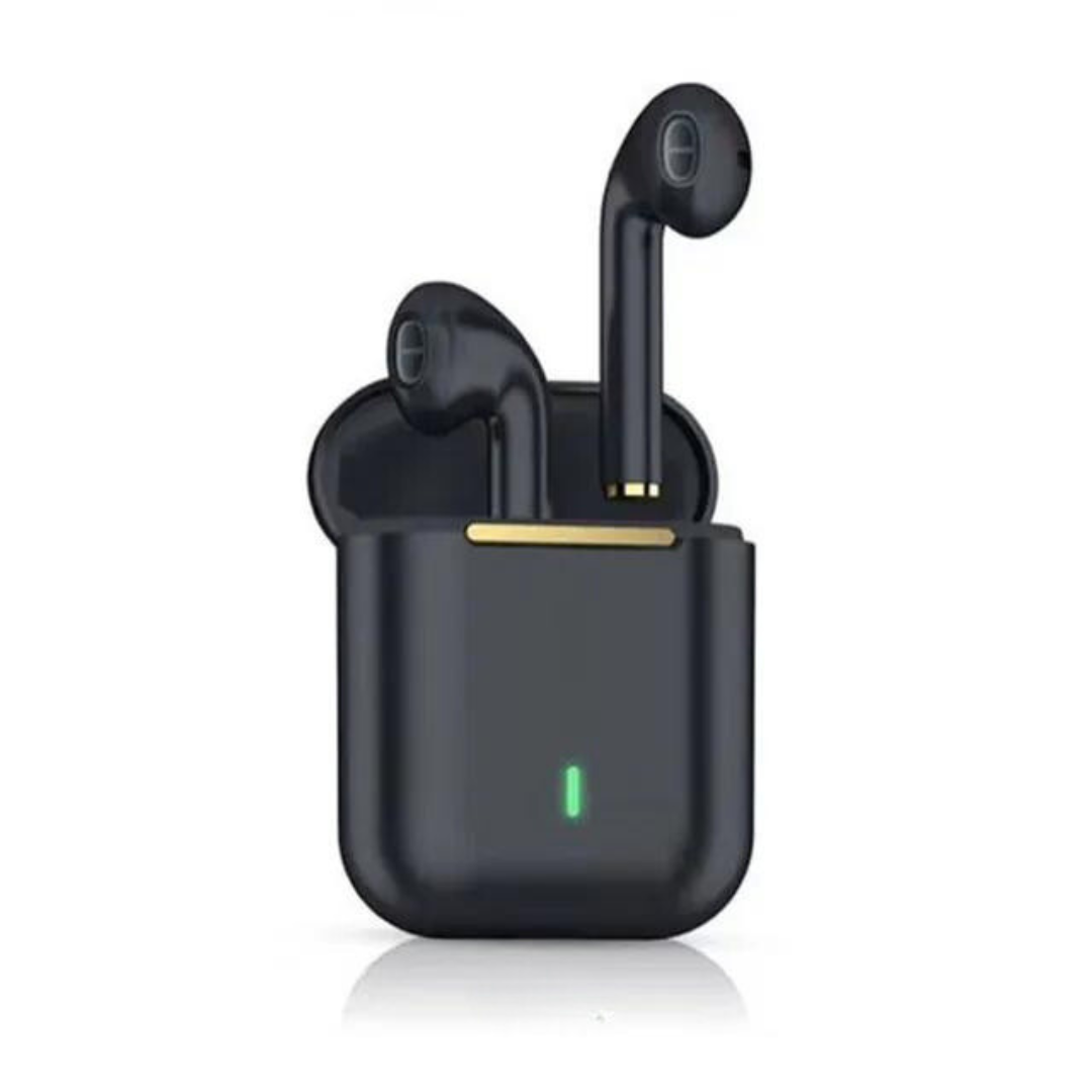 Trådlösa Bluetooth-hörlurar, svarta, med aktiv brusreducering och bekväma öronkuddar som omsluter örat.