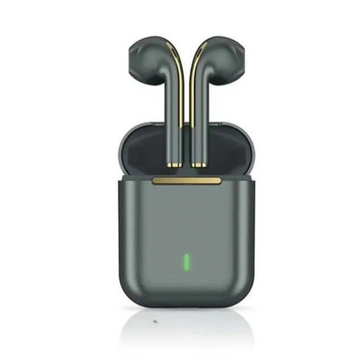 Hörlurar liggandes på ett bord, bredvid en smartphone, för att betona den trådlösa anslutningen via Bluetooth.