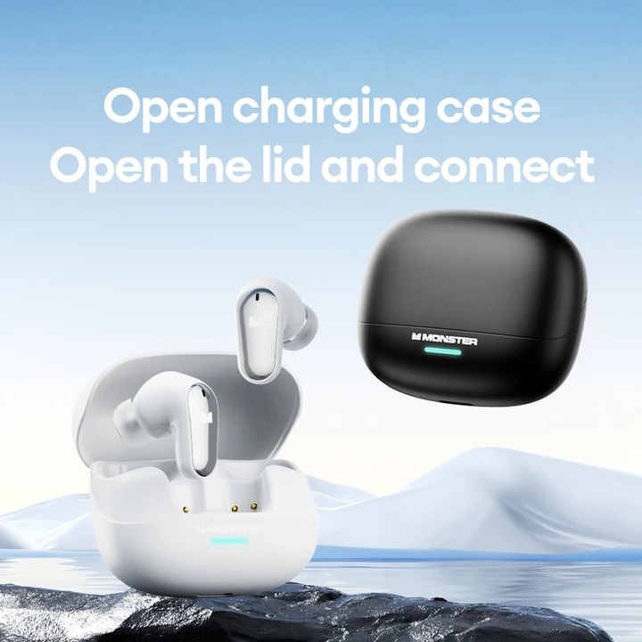 Sport hörlurar trådlösa in-ear, Bluetooth 5.4, för löpning och träning med säker passform. Lång batteritid.