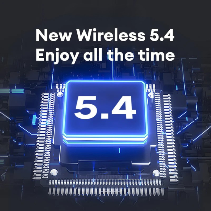 Bluetooth 5.4 trådlösa in-ear hörlurar för stabil anslutning vid musiklyssning, sport och samtal.