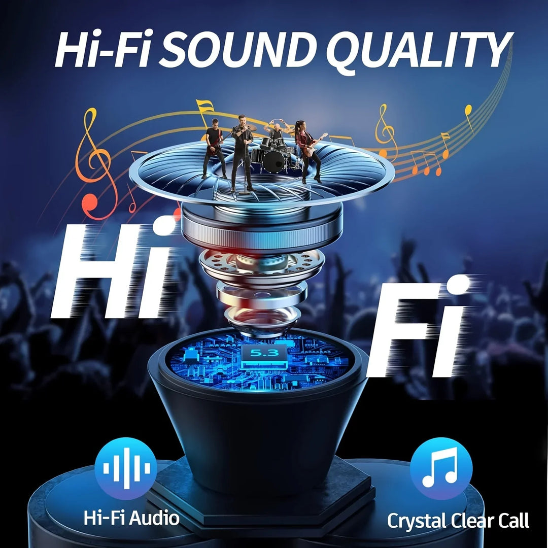 Aktiva brusreducerande hörlurar med LED-display, Bluetooth & bekväm passform. För gym, löpning & musik.