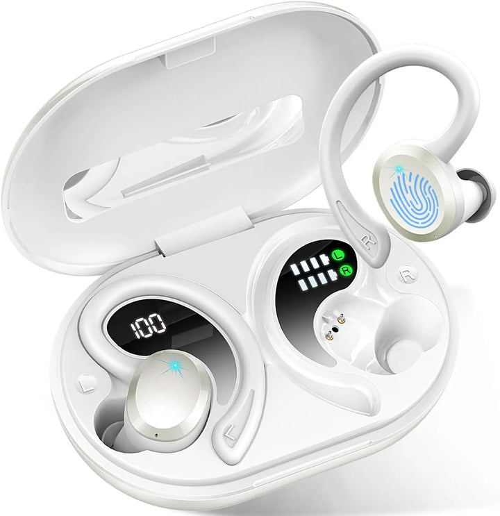 Detaljbild av en in-ear hörlur, ergonomisk design för maximal komfort under långa pass.