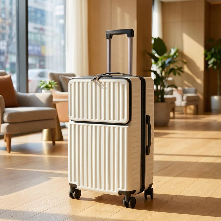 Travelift kabinväska med framfack, idealisk för handbagage och affärsresor, lättviktig design.
