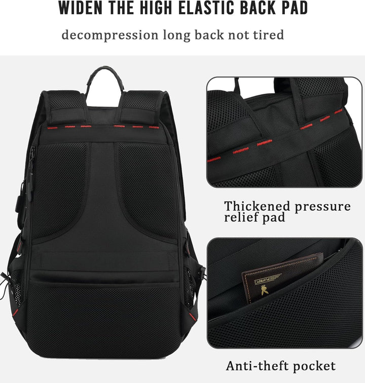 Snygg TravelMax reseryggsäck, sidovy. Robust design med USB-laddning, idealisk för alla resor.