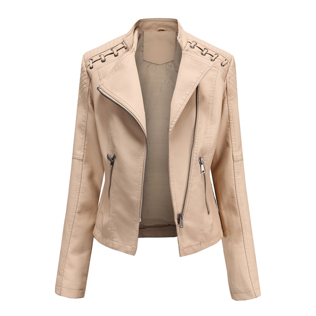 Mångsidig kvinnors jacka med dragkedja. Passar som elegant vardagsjacka eller trendig festjacka.