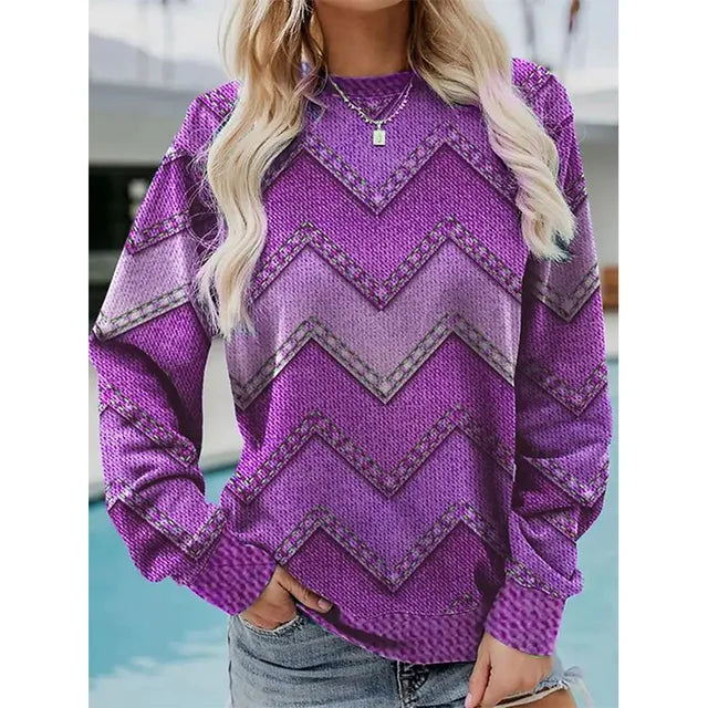 Bekväm trendig trycktröja för kvinnor, en stilfull del av din vardagslook och höstgarderob.