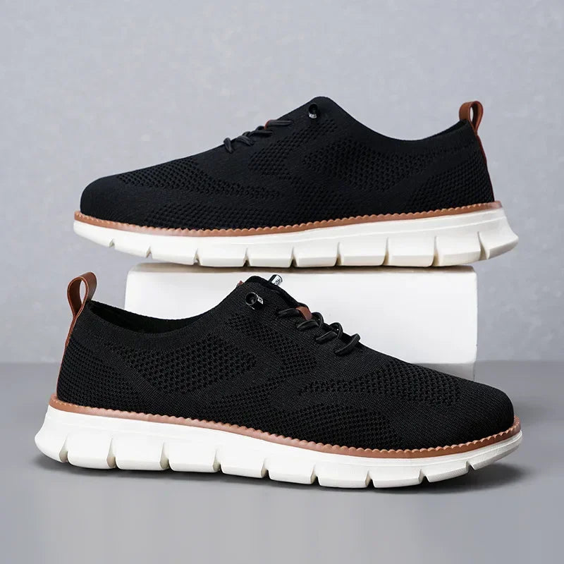 Svarta herr sneakers. Mångsidiga modeskor som kombinerar stil med exceptionell komfort.