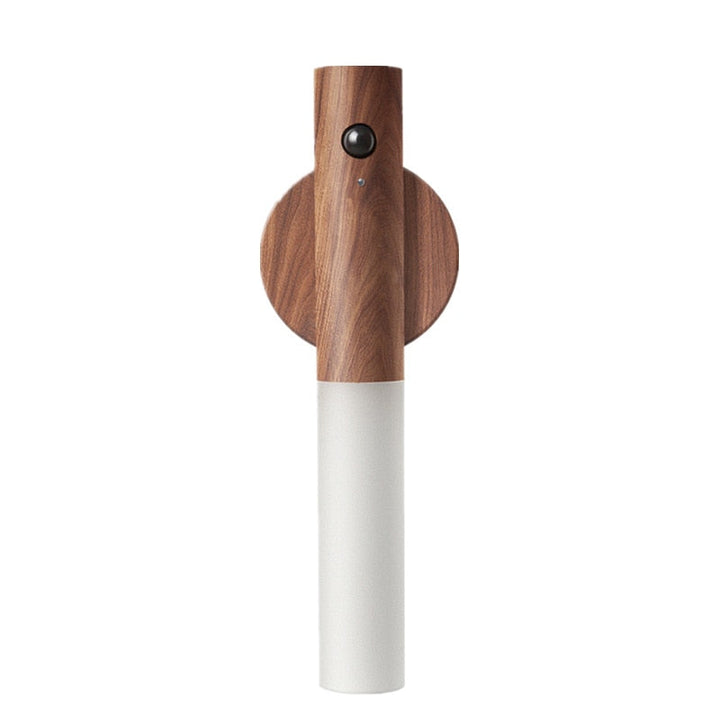 Ultraslank vägglampa med rörelsesensor, LED-belysning och trådlös design för smarta hem och korridorer.