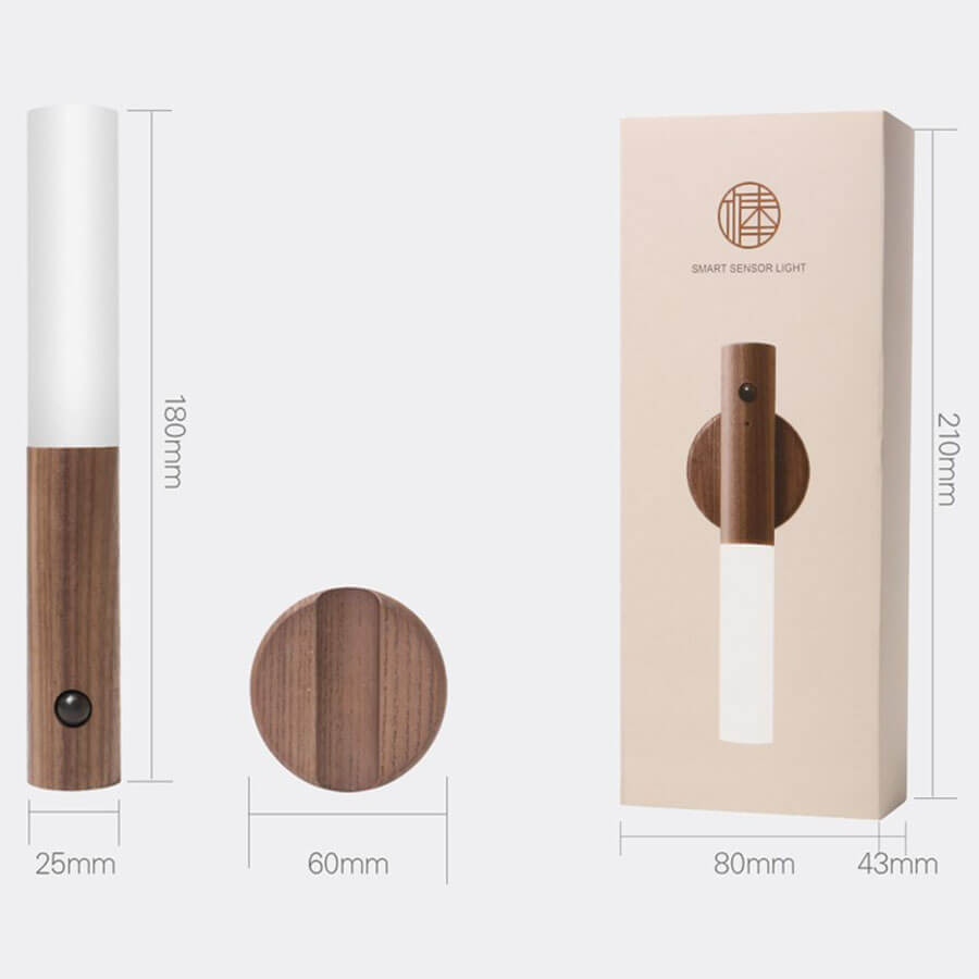 Närbild på ultraslank LED-vägglampa. Rörelsesensor och mjukt ljus, perfekt för smart korridorbelysning.