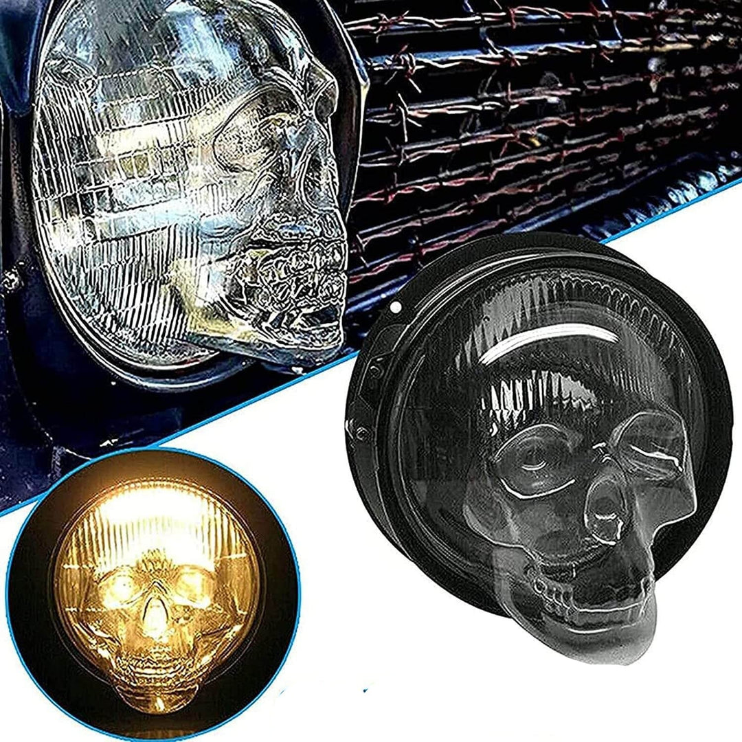 Dödskalle strålkastarskydd, perfekt fordonstillbehör för hot rod och custom bil design. Robust bilskydd.
