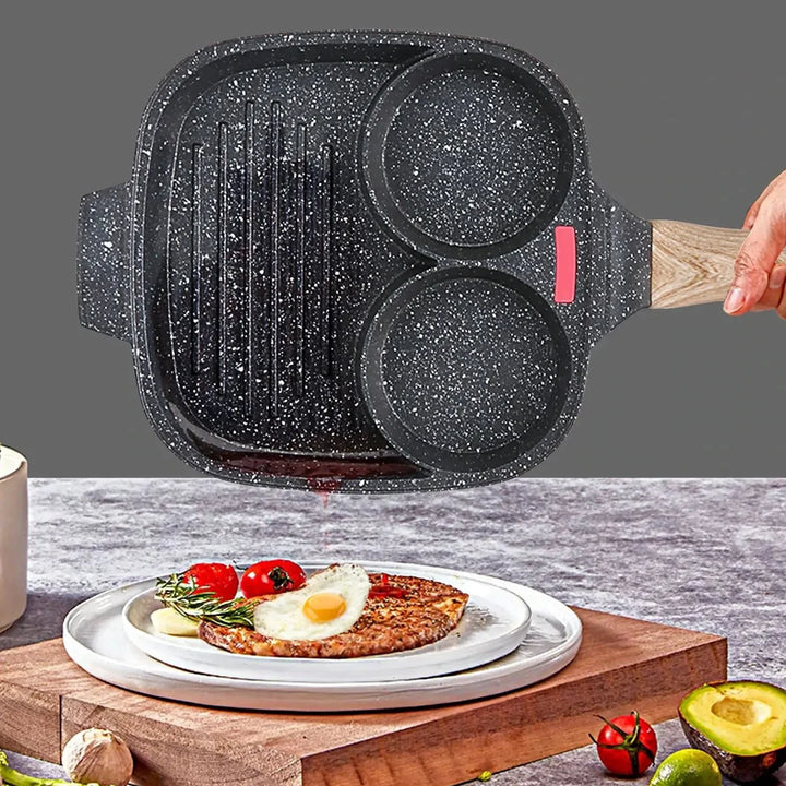 Köksredskap: 3-i-1 nonstick stekpanna idealisk för snabb matlagning hemma.
