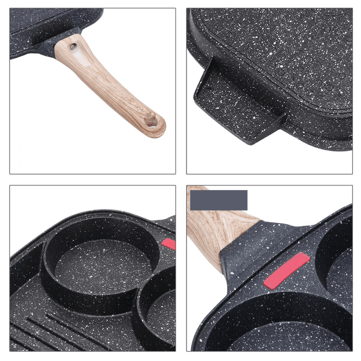 Modern 3-i-1 nonstick stekpanna för köket, med ergonomiskt handtag för enkel användning.