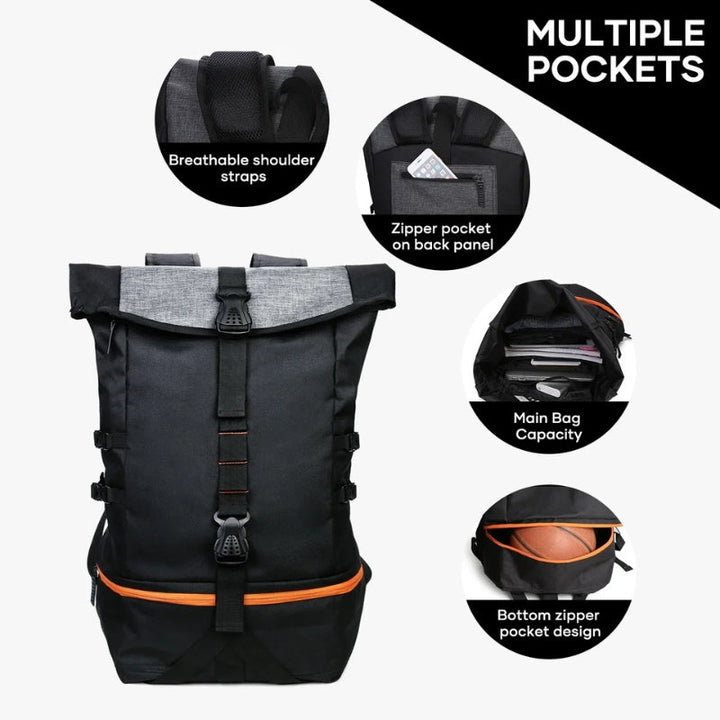 Praktisk unisex 35L ryggsäck, multifunktionell för sport, resor & friluftsliv. Utmärkt organisering.