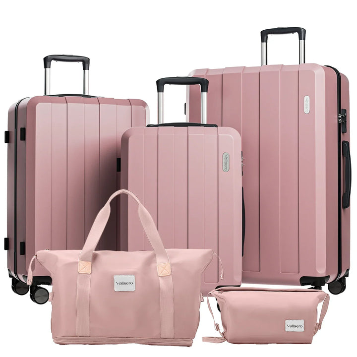 Unisex 5-i-1 hårdskals resväskeset med spinnerhjul. Perfekt bagage för smidiga resor.