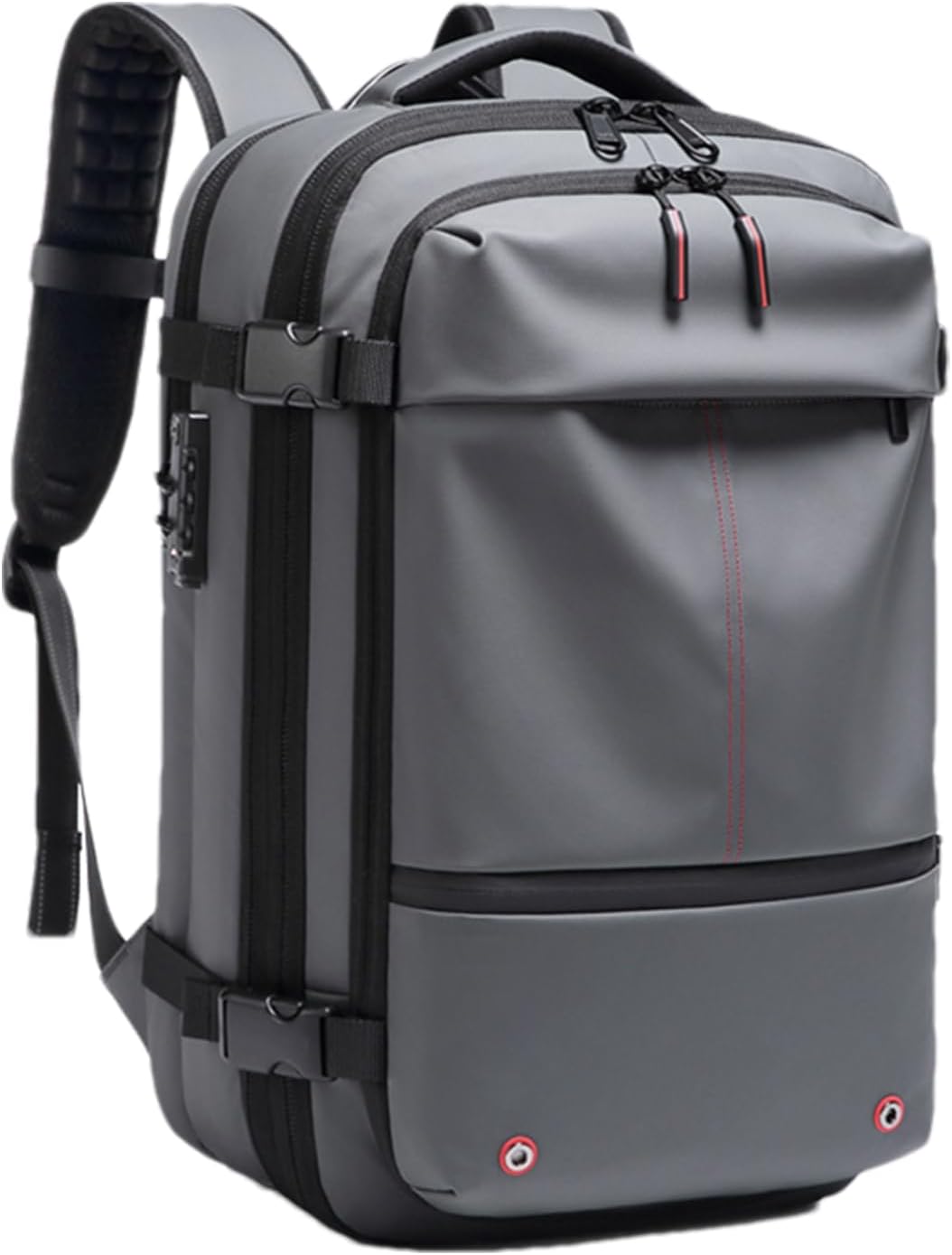Kompakt 60L expanderbar ryggsäck. Vattentät unisex resväska med inbyggt laptopfack.