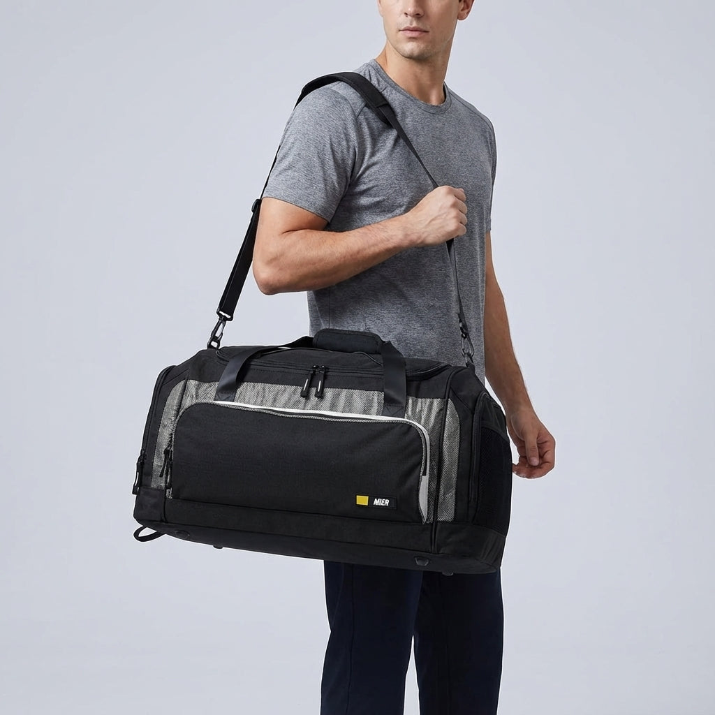 Snygg unisex weekendväska/sportväska 60L med skofack. Slitstark & lätt, idealisk för alla resor.