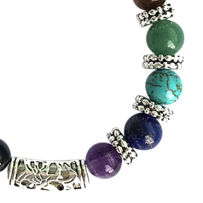 Unisex smycke: 7 Chakra armband med polerade naturstenar för energi och balans