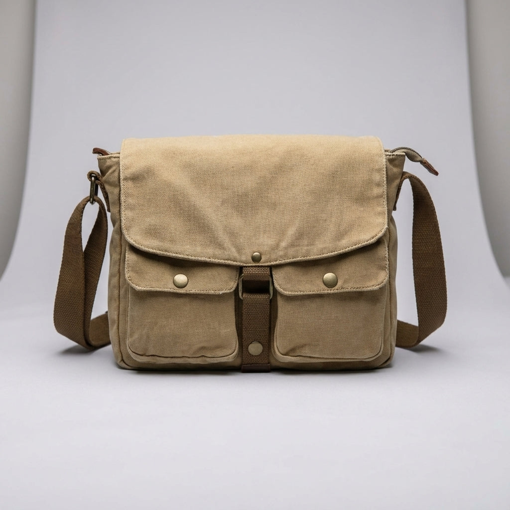 Vintagestil axelremsväska för unisex. Perfekt som vardagsväska eller reseväska, slitstark & kompakt.