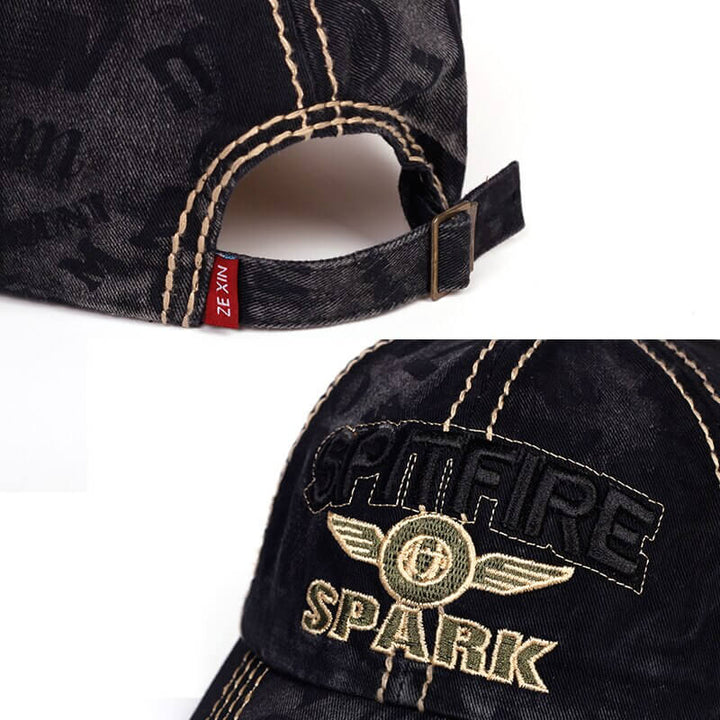 Mörkblå denim basebollkeps, unisex, perfekt för sport och vardag. Justerbar och bekväm för sommarbruk.