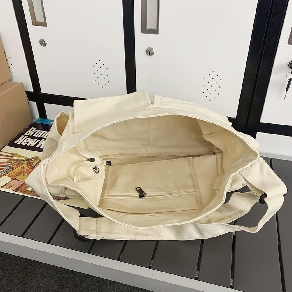 Slitstark canvas crossbody-väska. Robust unisex axelväska för dagligt bruk, idealisk som tålig messengerväska.