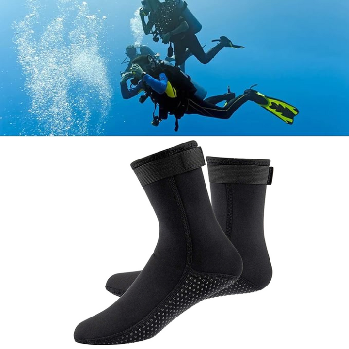 Ergonomiska dyksockor för herr och dam, designade för komfort och maximalt grepp i och ur vattnet.
