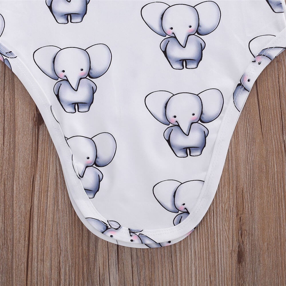 Unisex babysovsäck med söta elefanter, 0-6 månader, andningsbar bomull, spädbarnskläder.