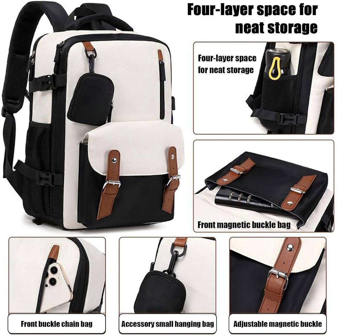 Elorio ryggsäck: Bekväma axelremmar, stor kapacitet, expanderbar. Perfekt för resa, skola, outdoor. Unisex & vattentät.