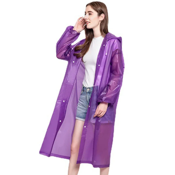 Unisex regnponcho skyddar på festival. Vattentät, fällbar regnjacka för utomhusevenemang.
