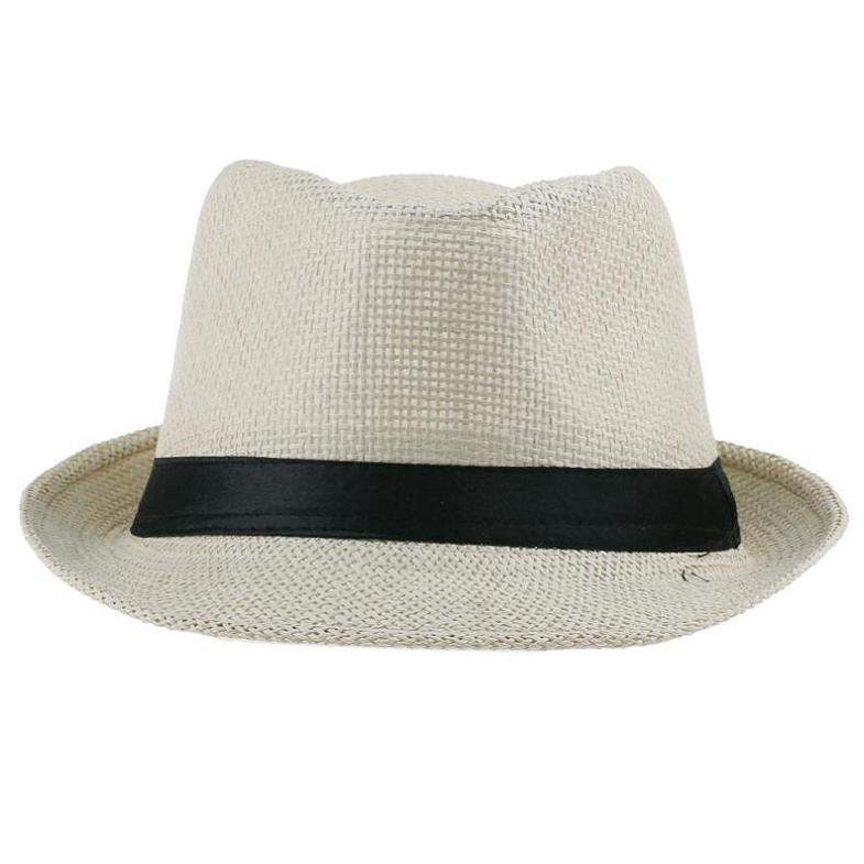 Unisex fedora för sommarbruk, rak ovanifrån, elegant design och funktionellt solskydd.