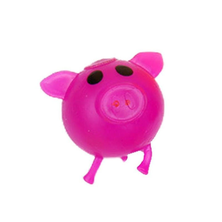 Översiktsbild av en gris splatboll leksak på en barnvänlig bakgrund, stressreducerande present.