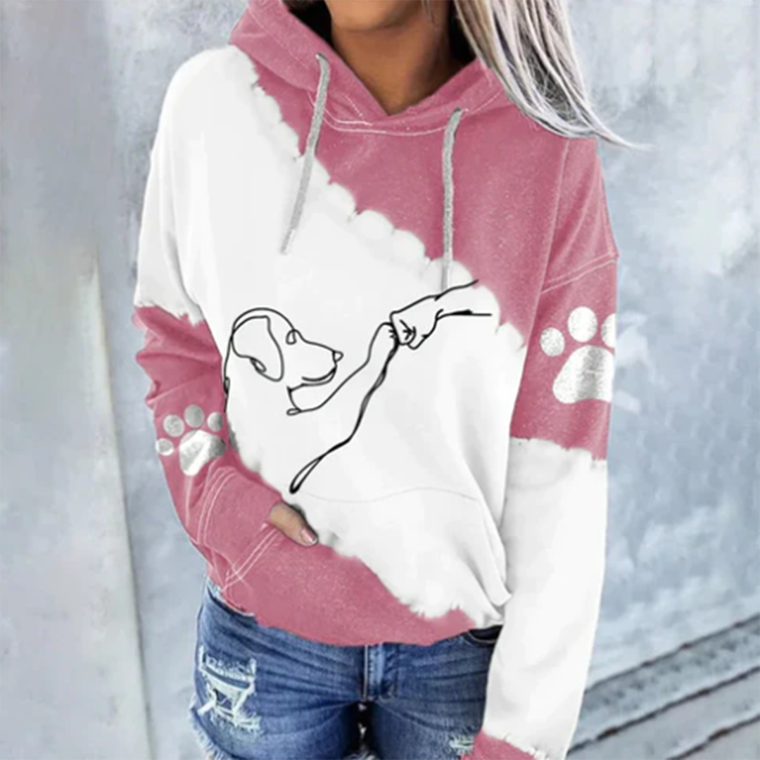 Hundälskar-huvtröja i unisexmodell med bekvämt hundtryck. En mjuk sweatshirt för stilren vardag.