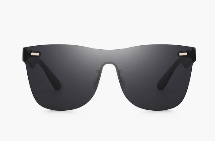 Elegant par Infinity solglasögon utan bågar med reflekterande linser, en cool modeaccessoar för alla.