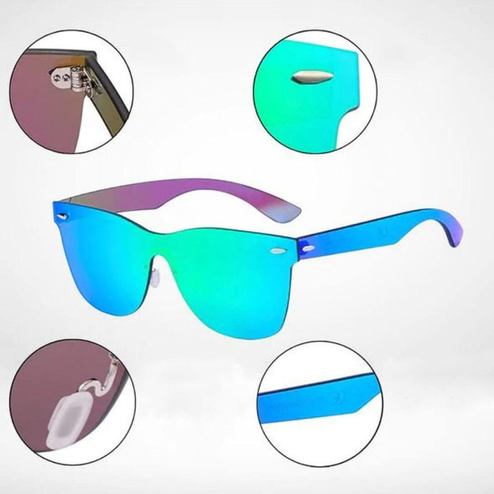 Unisex Infinity solglasögon med UV-skydd och speglade linser – den perfekta accessoaren för mode och funktion.